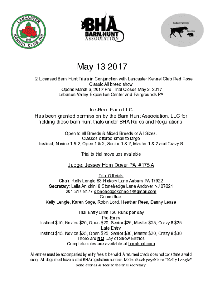 Fillable Online Lancaster Kennel Club Fax Email Print pdfFiller