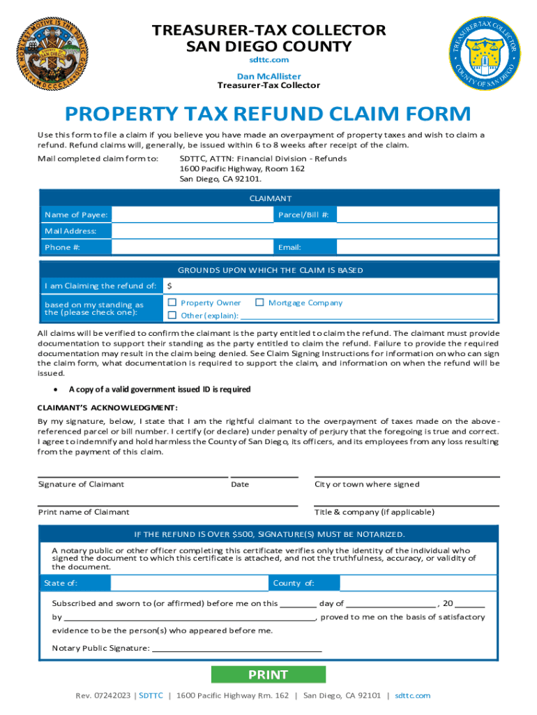 TREASURERTAX COLLECTOR COUNTY OF SAN DIEGO Fill out & sign online DocHub