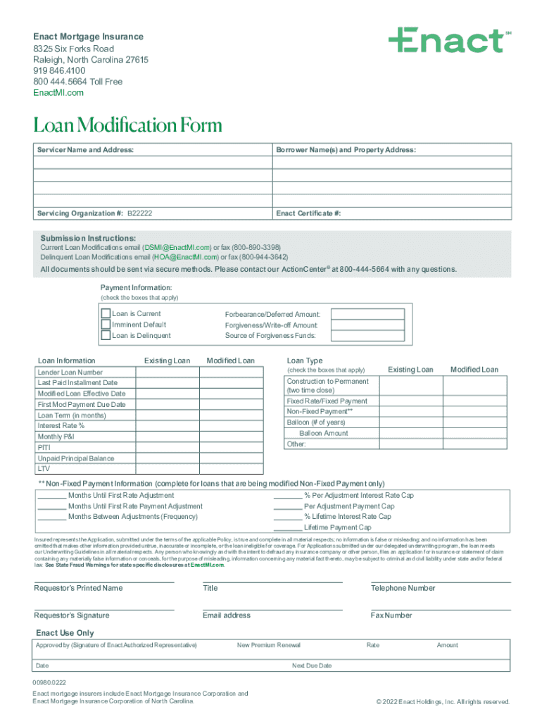 Fillable Online Enact Mortgage Insurance Fax Email Print pdfFiller