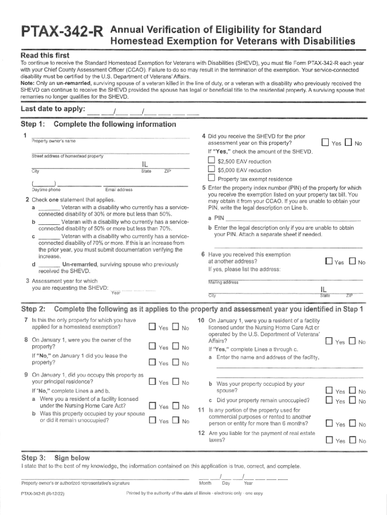 Fillable Online Veterans with Disabilities Exemption Fax Email Print