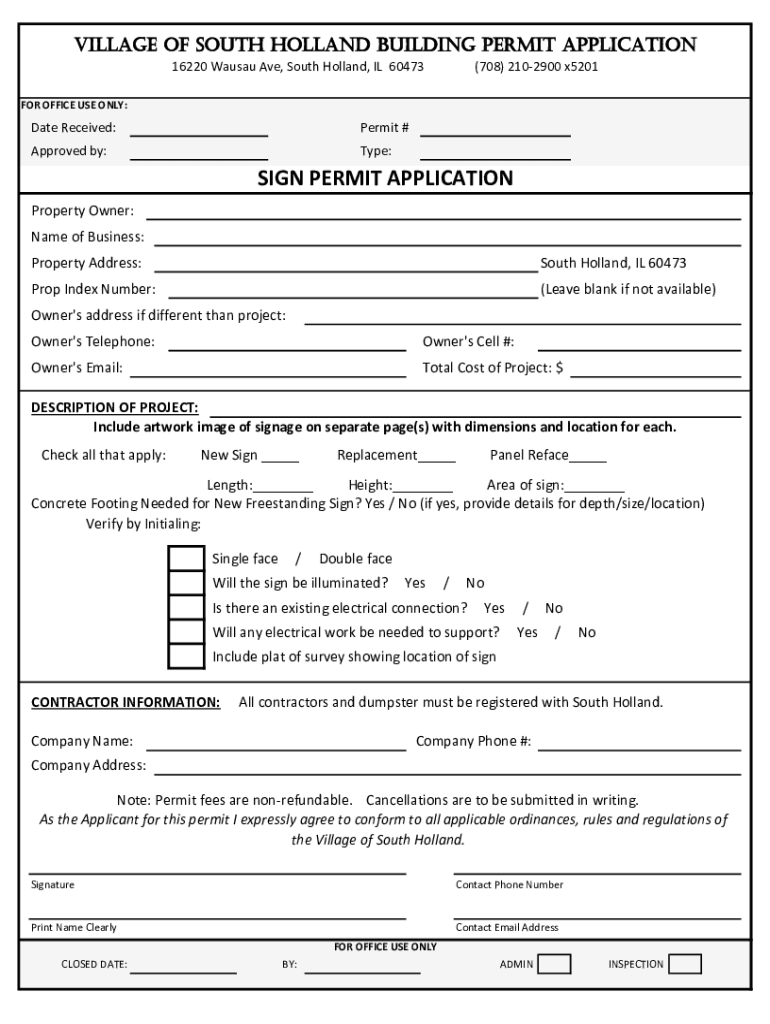 Fillable Online Village of South Holland, IL Fax Email Print pdfFiller