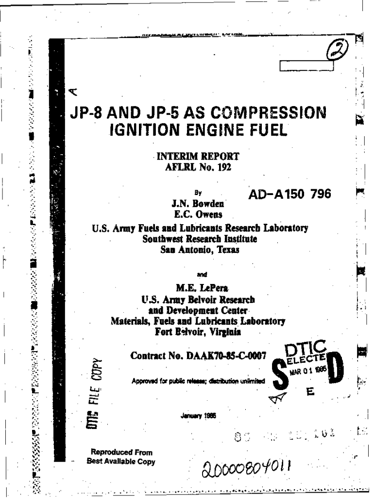 Fillable Online Toxicological Profile for JP5, JP8, and Jet A Fuels