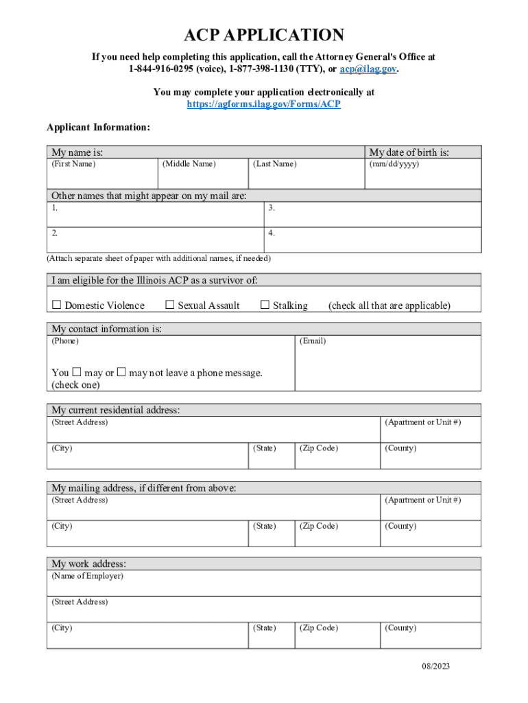 Fillable Online Address Confidentiality Program (ACP)Oklahoma Attorney Fax Email Print