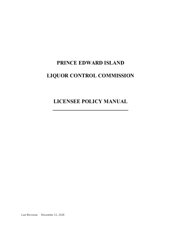 Fillable Online Liquor Control Act Regulations, PEI Reg EC704/75 Fax