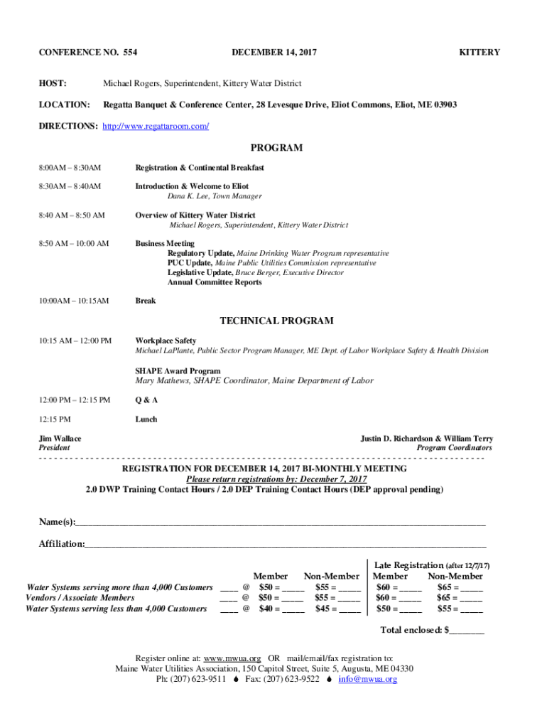 Fillable Online Regatta Banquet & Conference Center Venue Eliot, ME