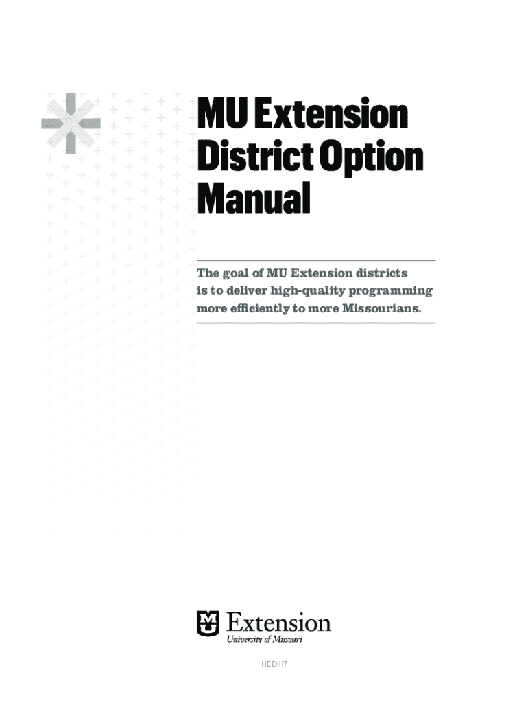 Fillable Online extension missouri MU Extension District Option Manual