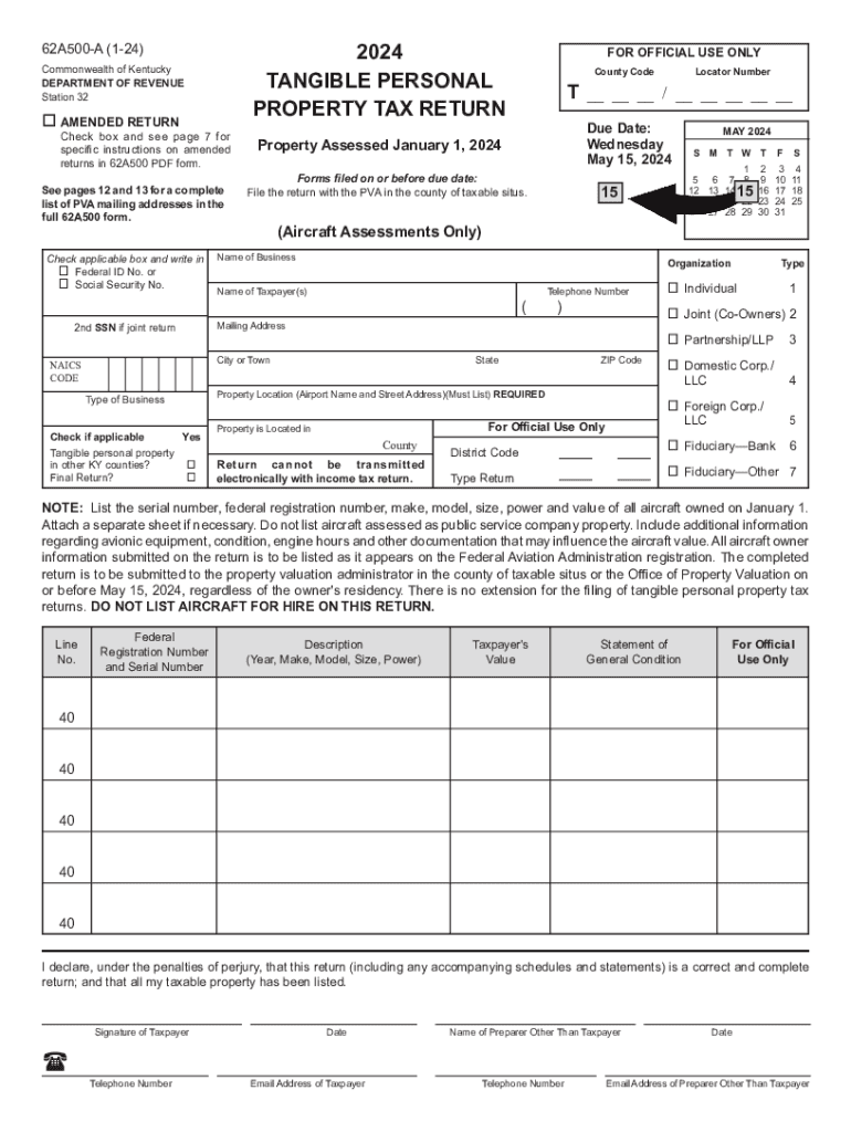 2024 ky tangible personal property Fill out & sign online DocHub