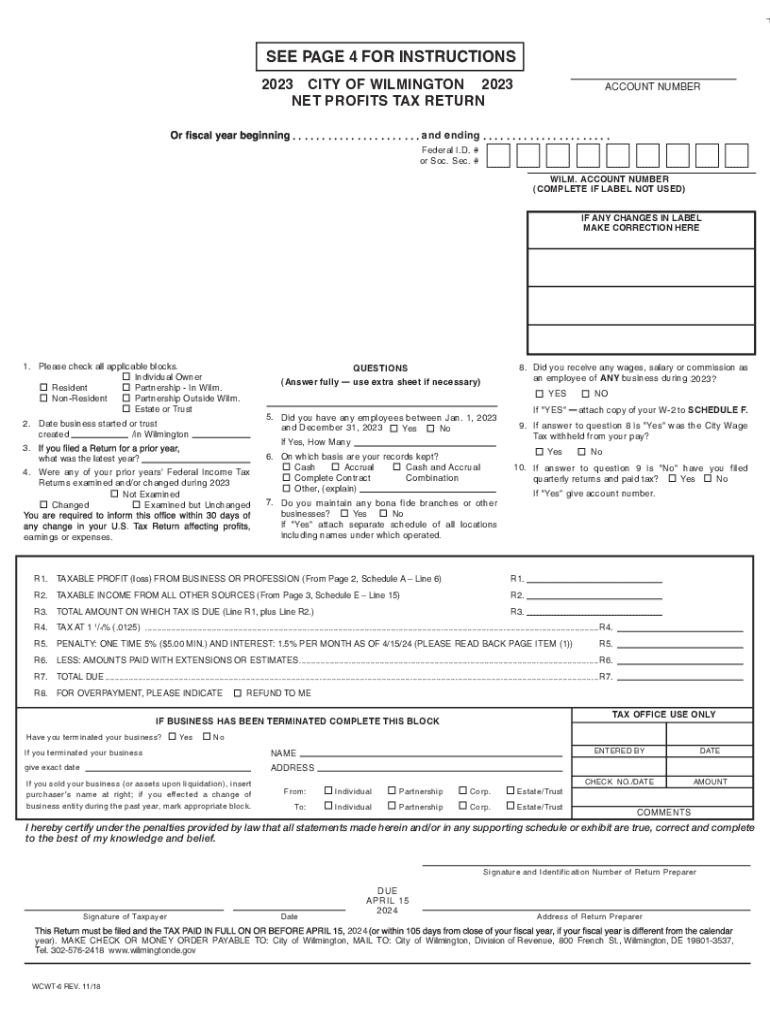 Wilmington delaware tax return Fill out & sign online DocHub