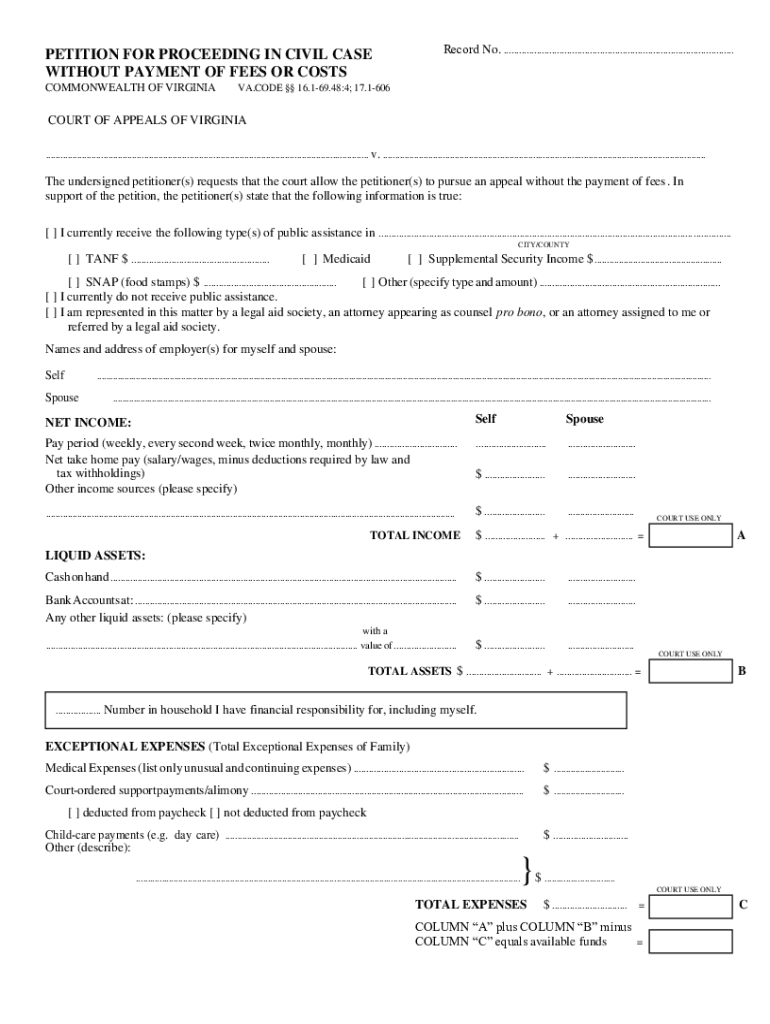 Fillable Online courts state va General District Court FormRelated