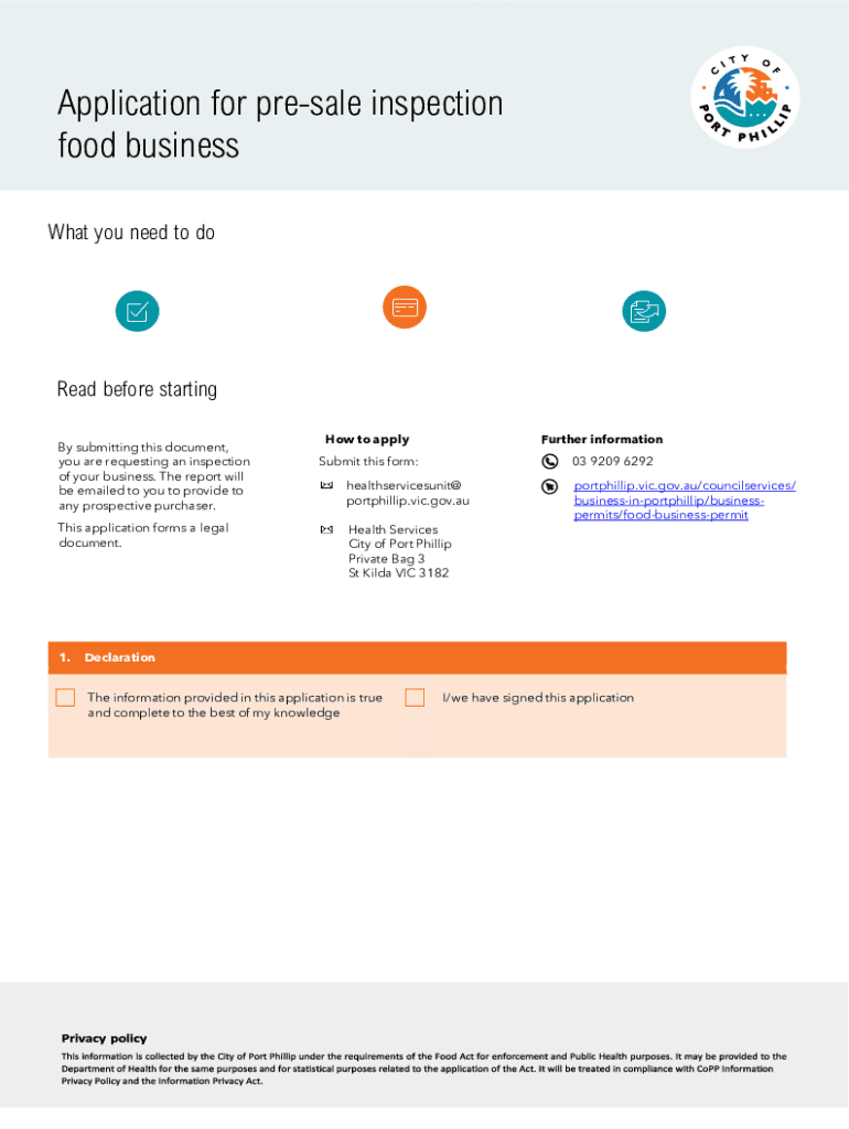 Fillable Online PRESALE INSPECTION REPORT APPLICATION Fax Email Print