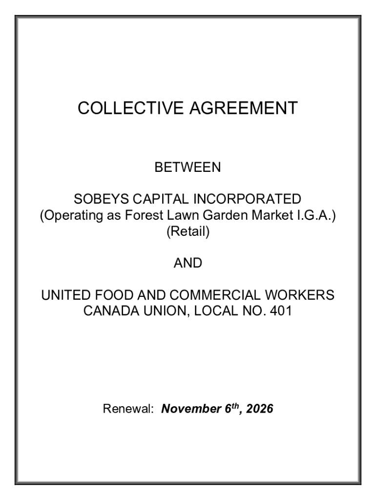 Fillable Online COLLECTIVE AGREEMENT.pdf Fax Email Print pdfFiller