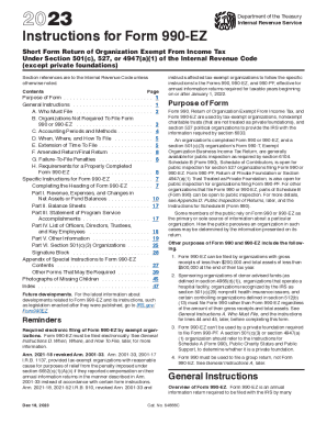 IRS 990-EZ Instructions 2023-2025 - Fill and Sign Printable Template Online