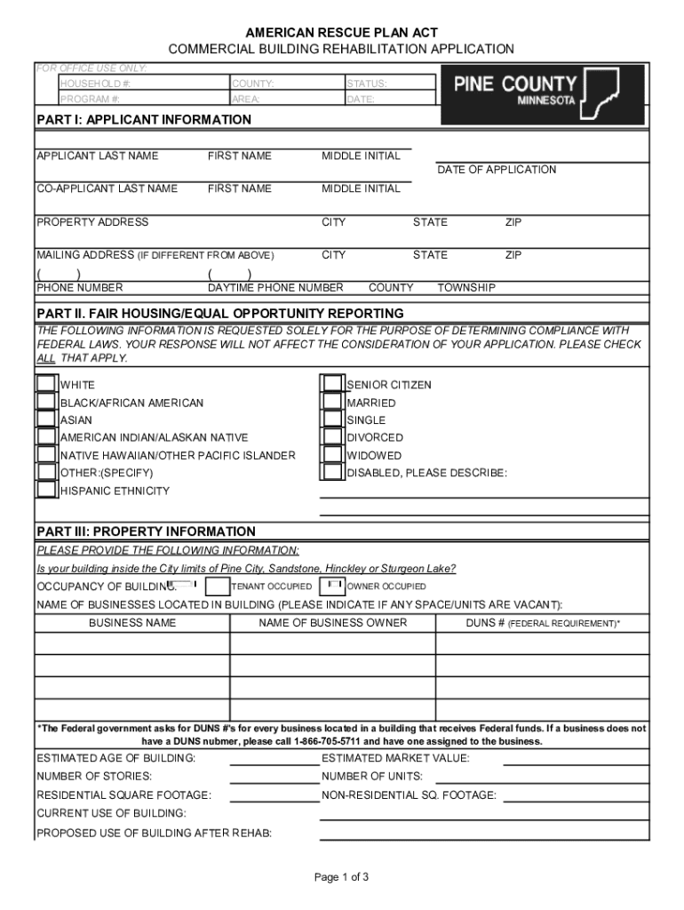 Fillable Online Enclosed is an application for the Pine County Building