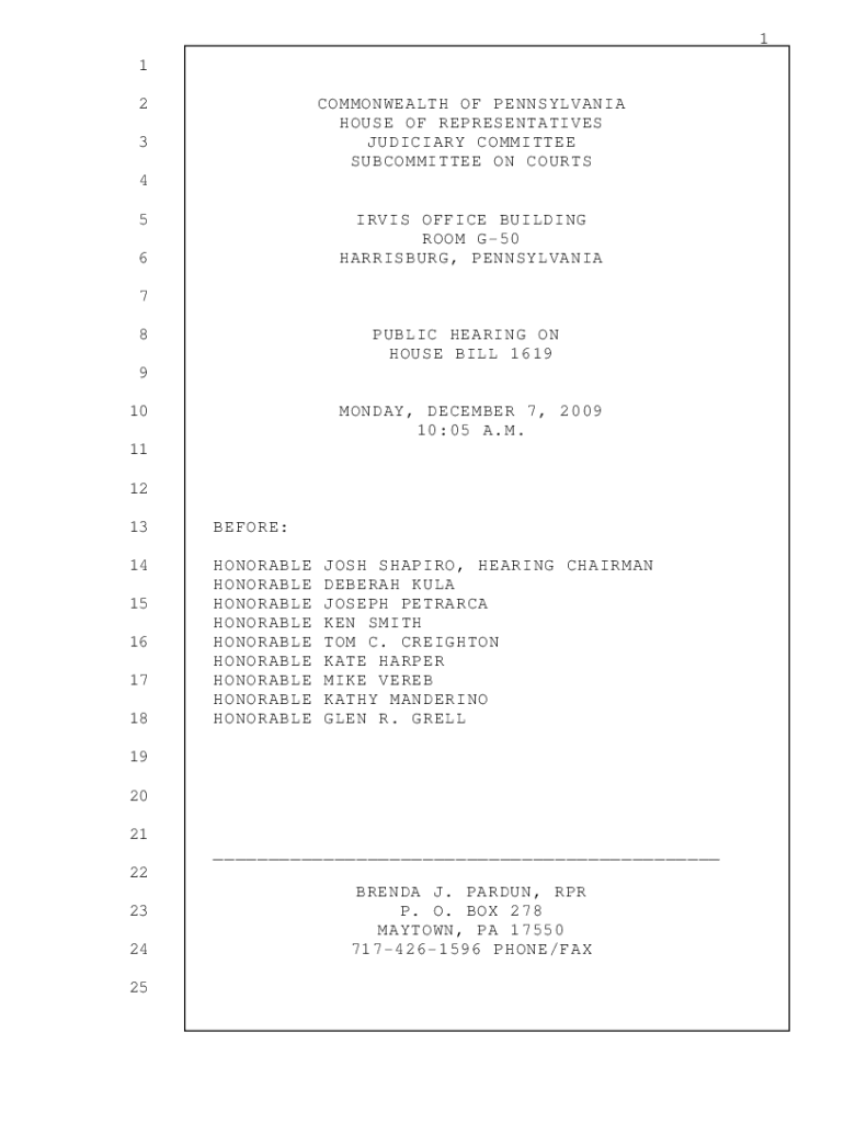 Fillable Online PA House Judiciary Committee to Hold First Gun Violence Fax Email Print