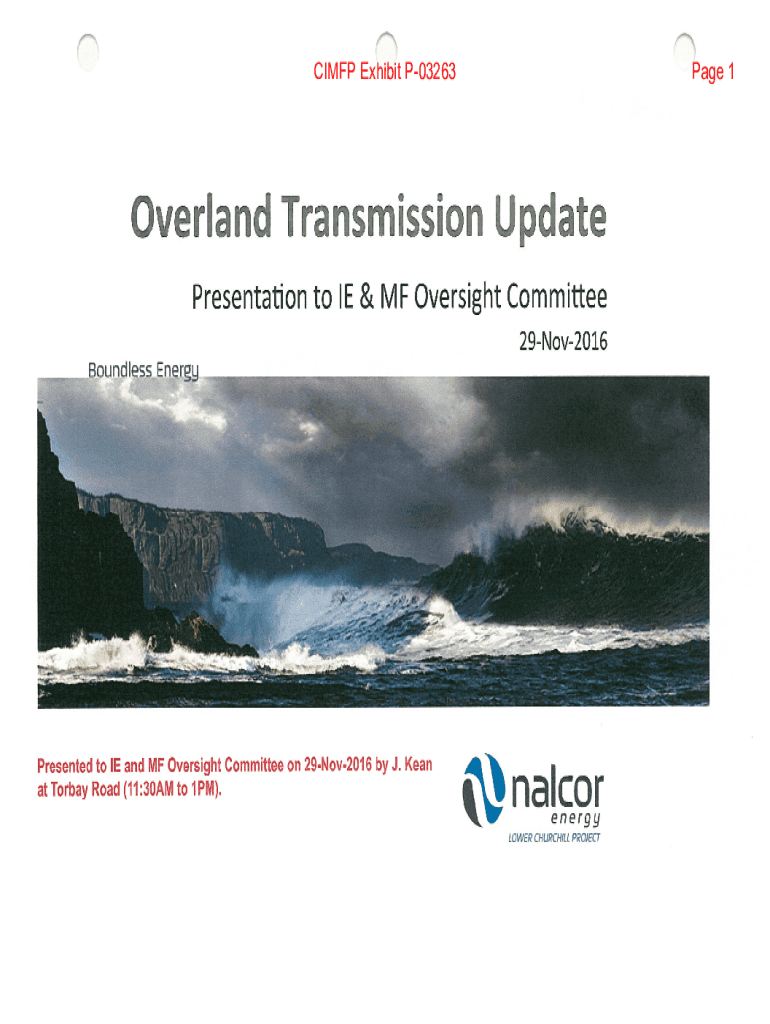 Fillable Online Muskrat Falls Project Oversight Committee Fax Email