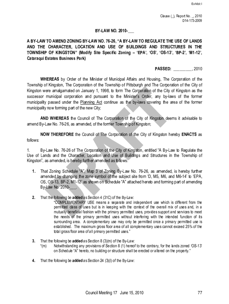 Fillable Online Zoning Bylaw & Zoning Regulations Fax Email Print pdfFiller