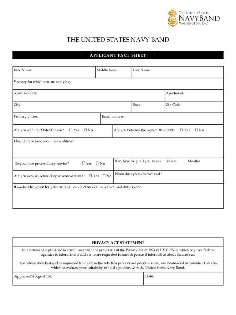 Fillable Online Trombone Audition 2023.pdf United States Marine Band