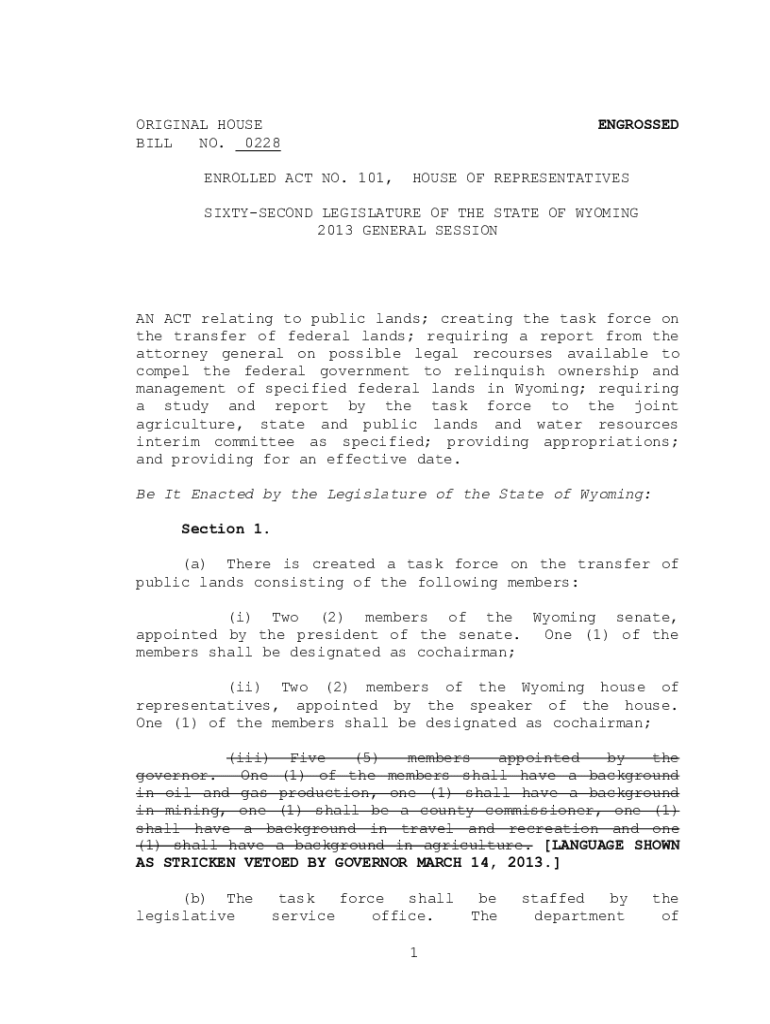 Fillable Online legisweb state wy Evaluating Federal Land Management