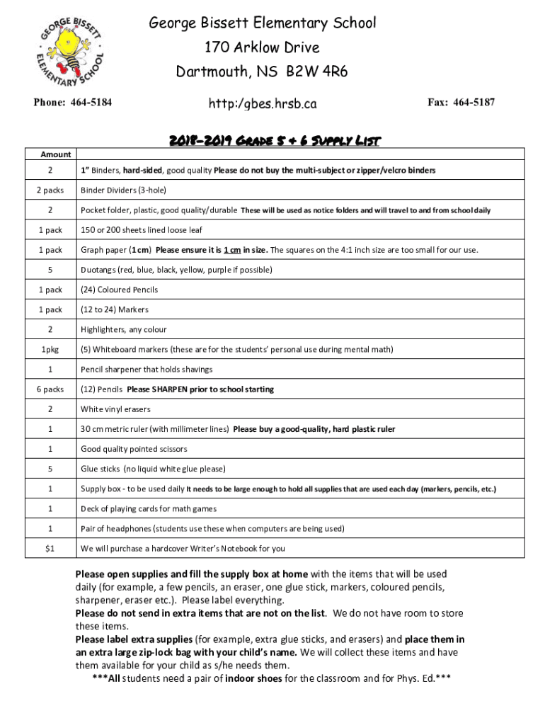 Fillable Online Bissett Elementary School Halifax, Nova