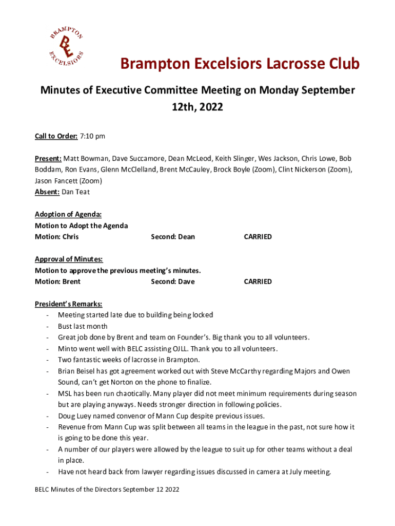 Fillable Online Brampton Excelsiors Lacrosse Club Fax Email Print