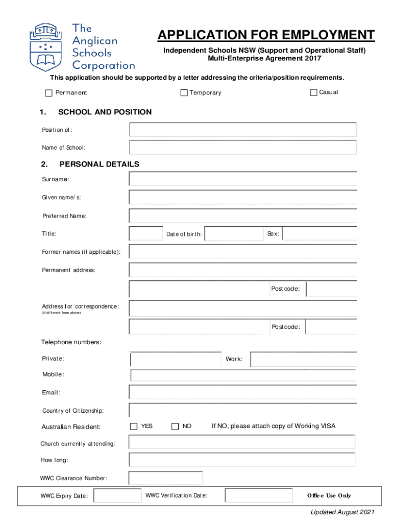 Fillable Online School Canteen Jobs in All Australia Fax Email Print