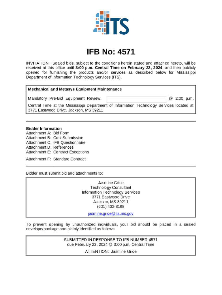invitation for bids (ifb) for medical equipment repair and rfps