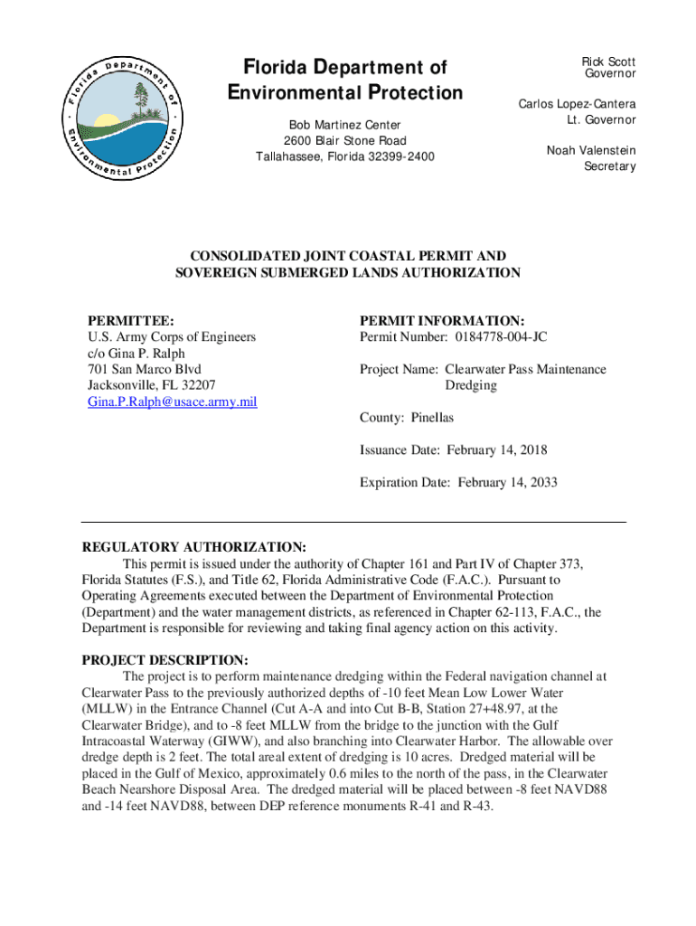 Fillable Online Consolidated joint coastal permit and sovereign