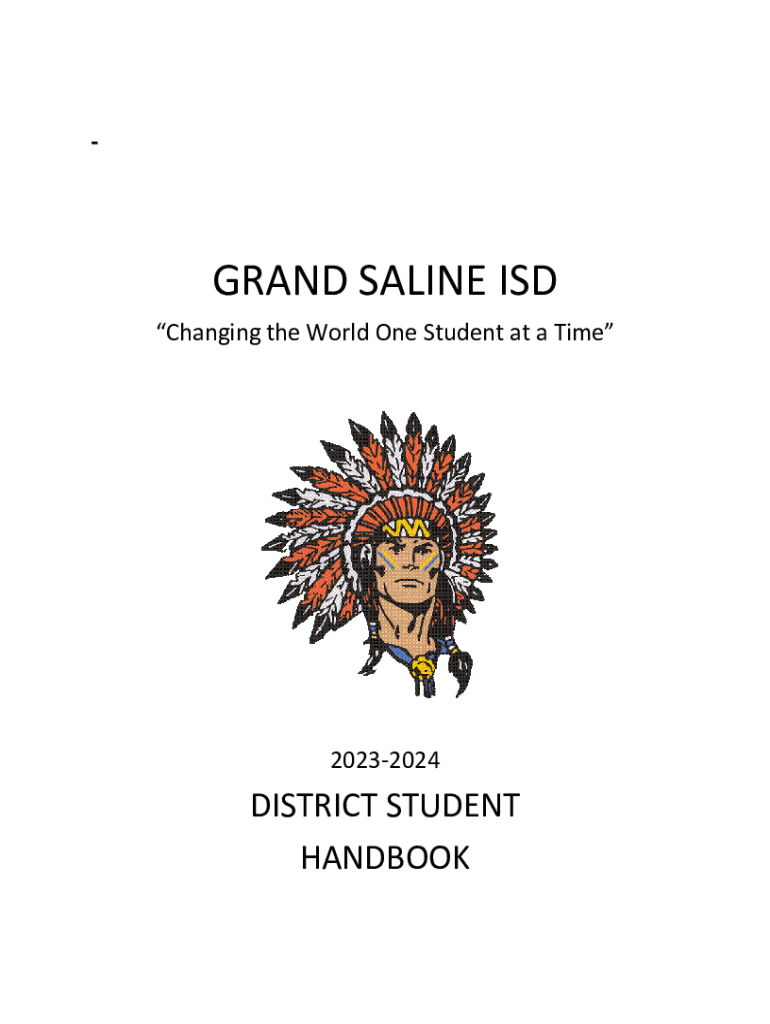 Fillable Online Grand Saline ISD Student Handbook Fax Email Print