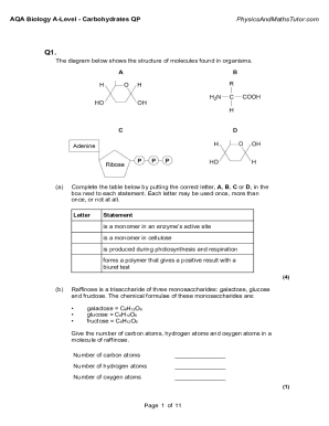 Fillable Online Carbohydrates - The diagram below shows the structure