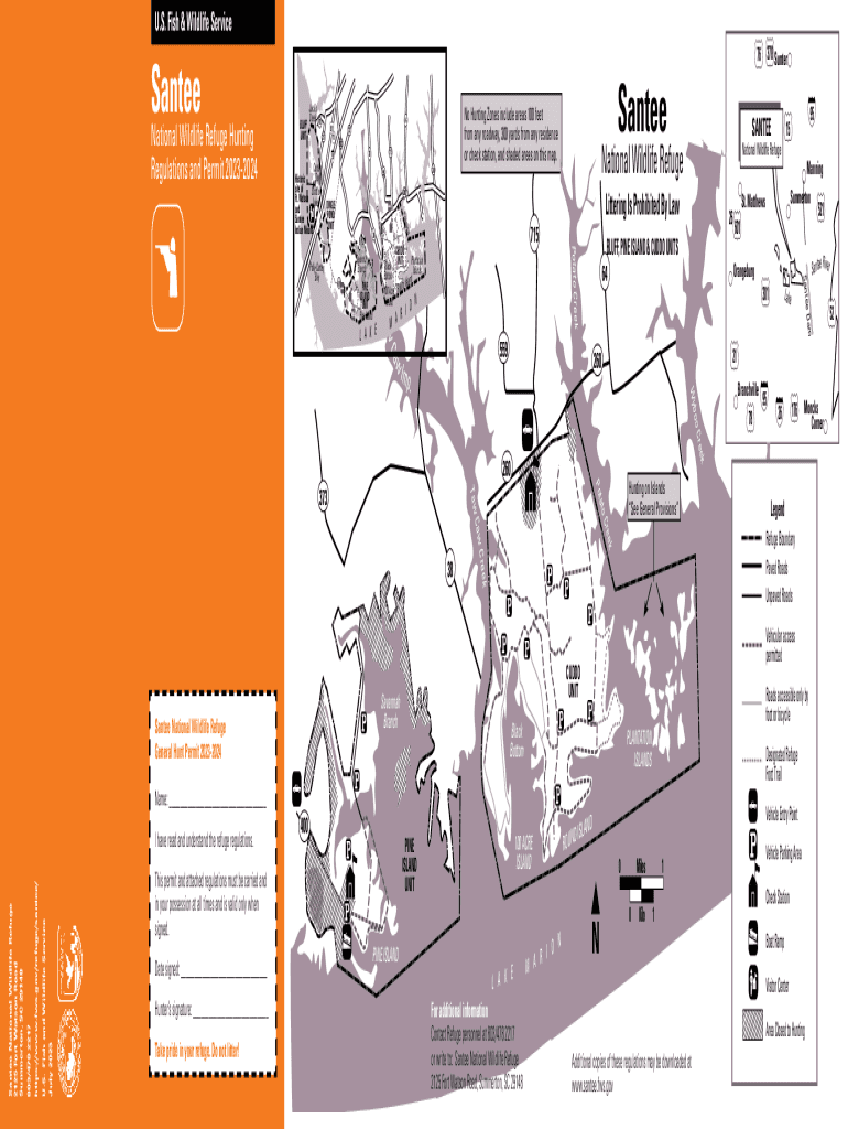 Fillable Online Santee National Wildlife Refuge Hunting Regulations and