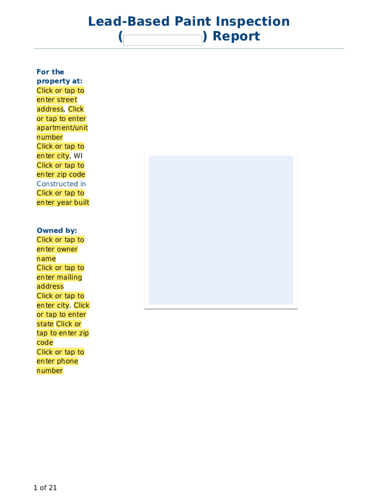 LeadBased Paint Inspection and Risk Assessment (LIRA) Doc Template