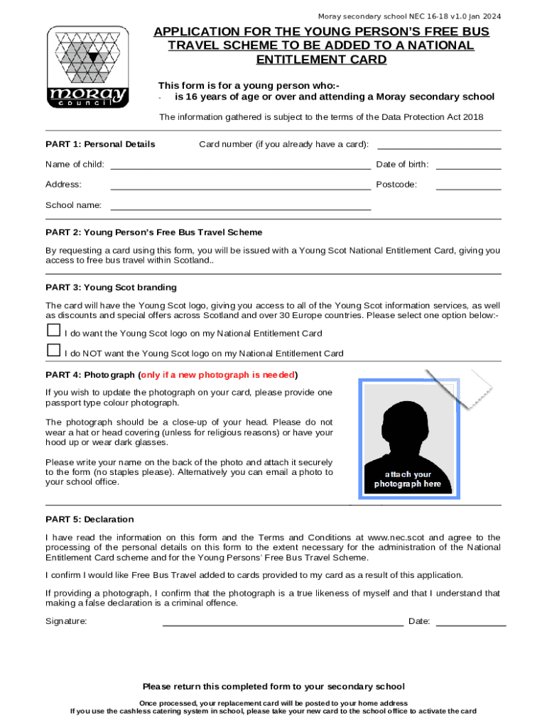 Young Scot National Entitlement (EXISTING) Card Introduction Doc Template pdfFiller