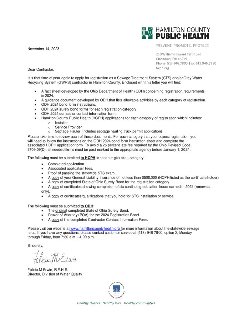Fillable Online Hamilton County Public Health Ohio Department of