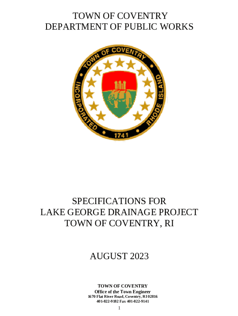 Department of Public Works Town of Coventry, RI eCode360 Doc