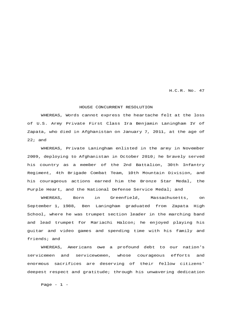 Army Pfc. Ira B. Laningham IV Honor The Fallen ftp legis state tx