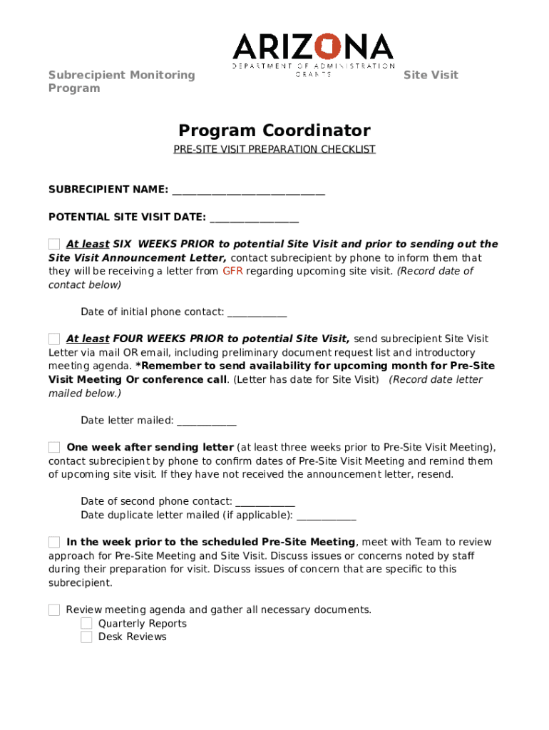 Site Initiation Visit Flashcards grants az Doc Template pdfFiller