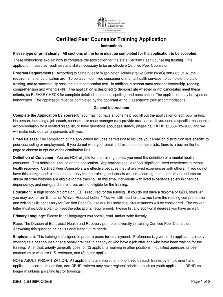 Peer support certification washington state Fill out & sign online