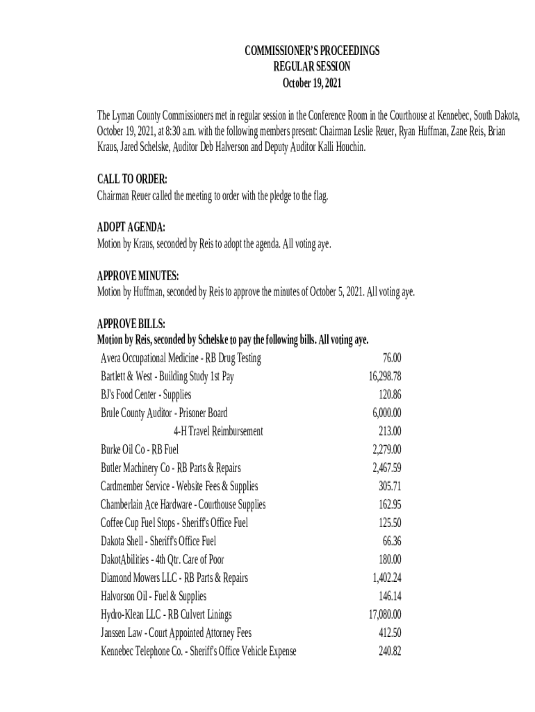 The Lyman County Commissioners met in regular session in the Conference