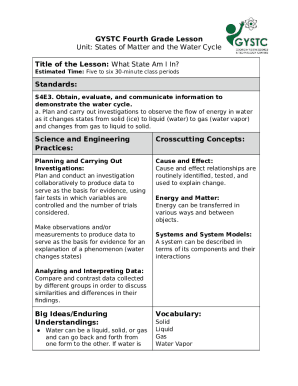 Water-and-the-Water-Cycle-Unit-Plan. Doc Template | pdfFiller