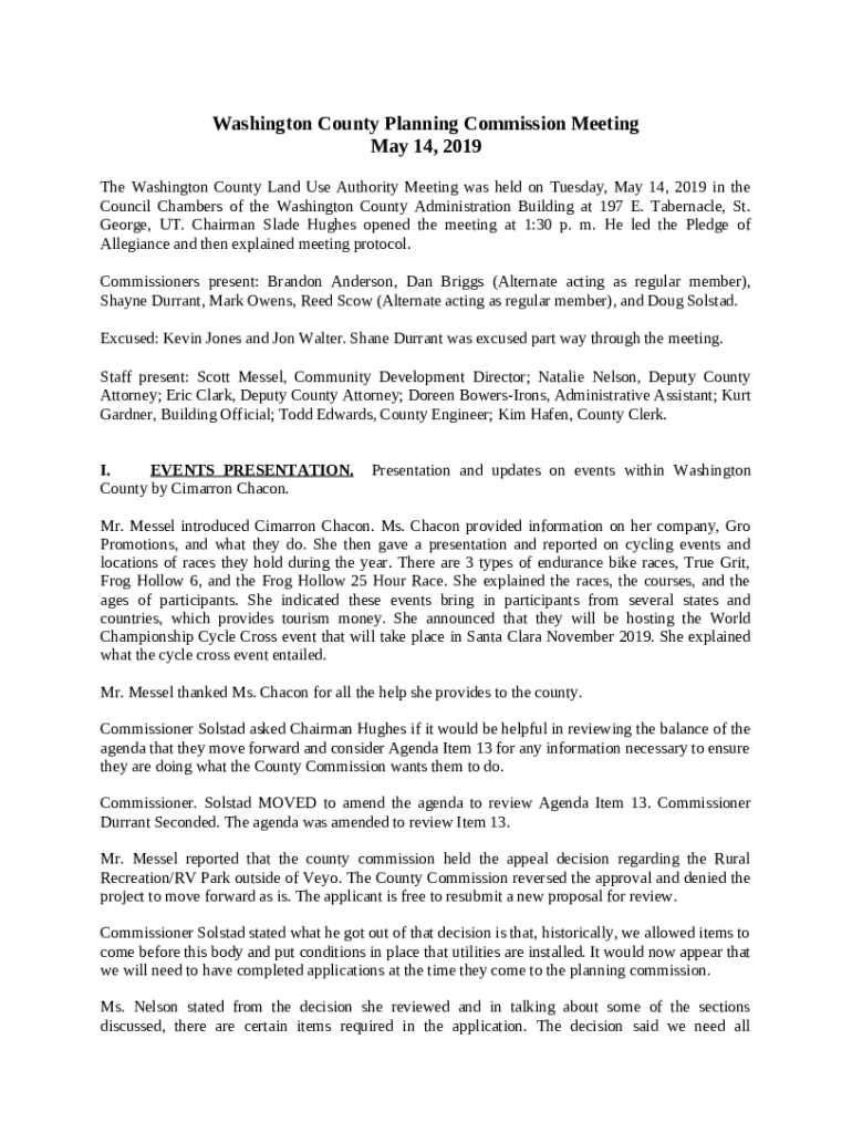 Washington County Land Use Planning YouTube Doc Template pdfFiller