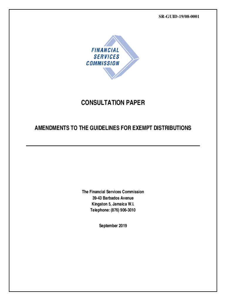 Fillable Online amendments to the guidelines for exempt distributions