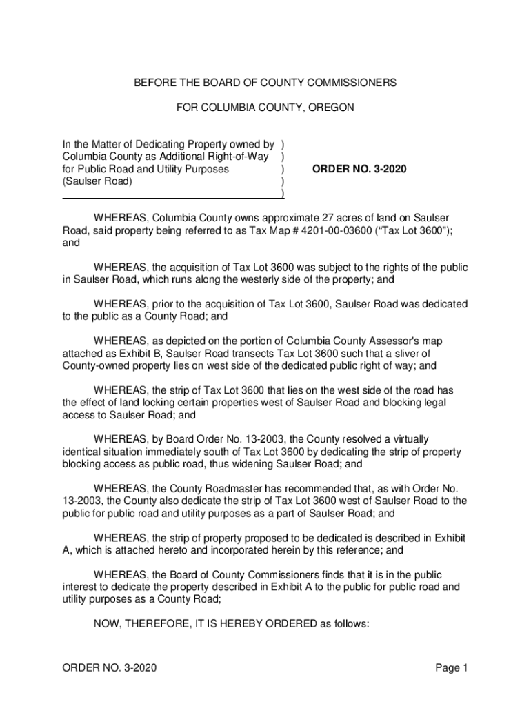 Fillable Online Zoning Ordinance Columbia County, Oregon Fax Email