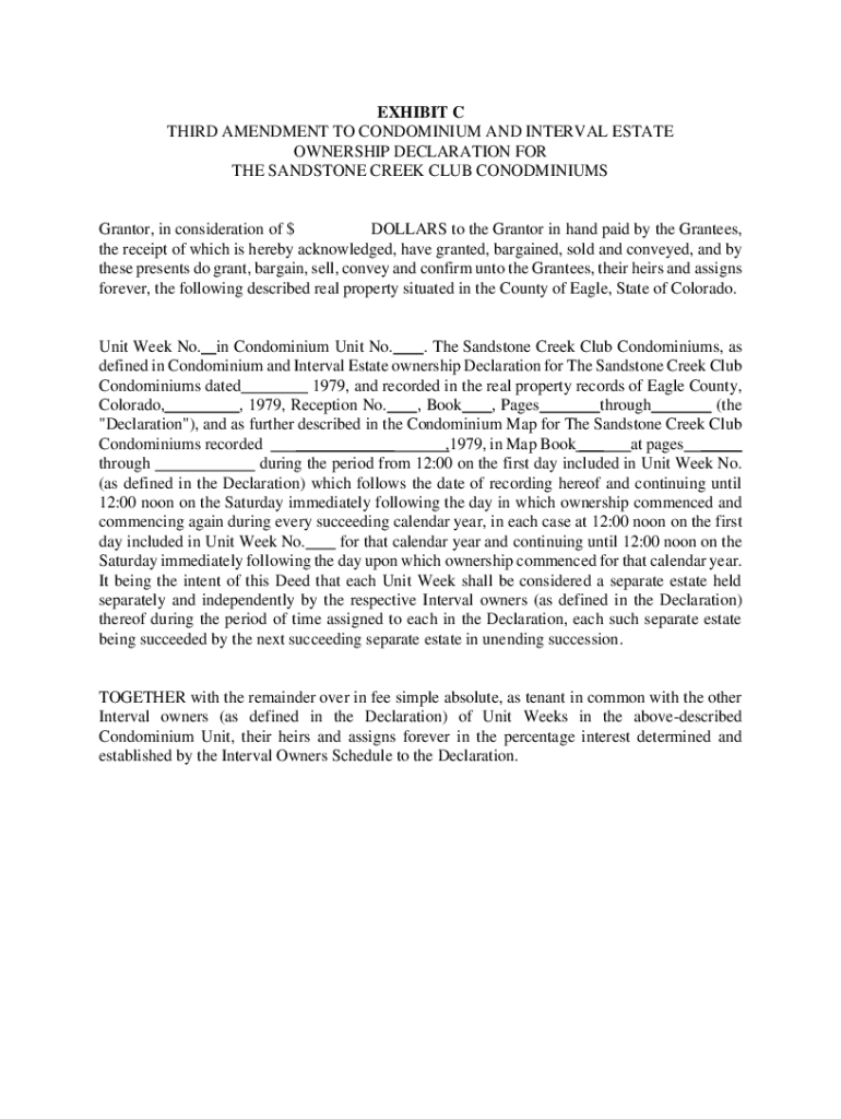 Fillable Online THIRD AMENDMENT TO CONDOMINIUM AND INTERVAL ESTATE Fax