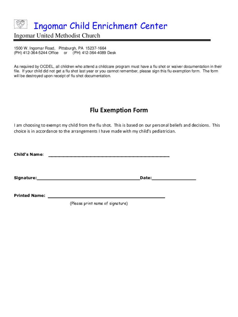 Fillable Online Ingomar United Methodist Church Fax Email Print pdfFiller