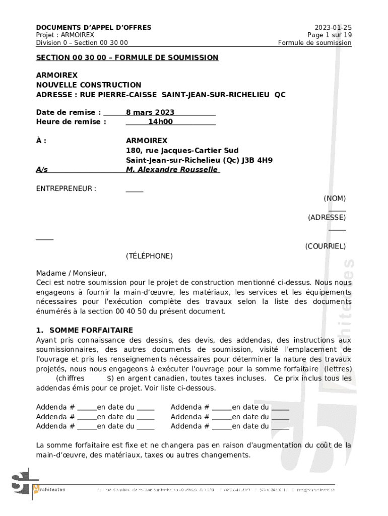 NouvelleconstructionArmoirexulairesoumission Doc Template
