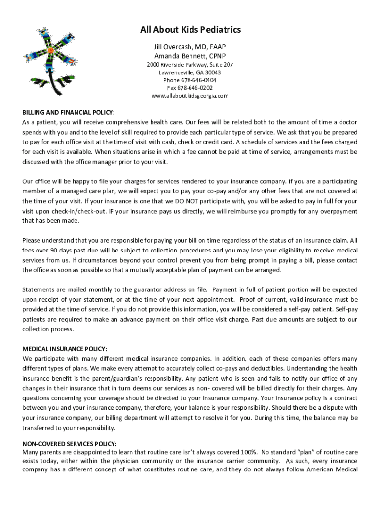 Fillable Online All About Kids Pediatrics Fax Email Print pdfFiller