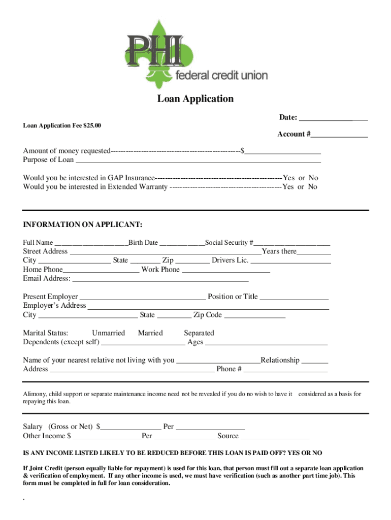 Fillable Online PHI FCU Hours & Location Fax Email Print pdfFiller