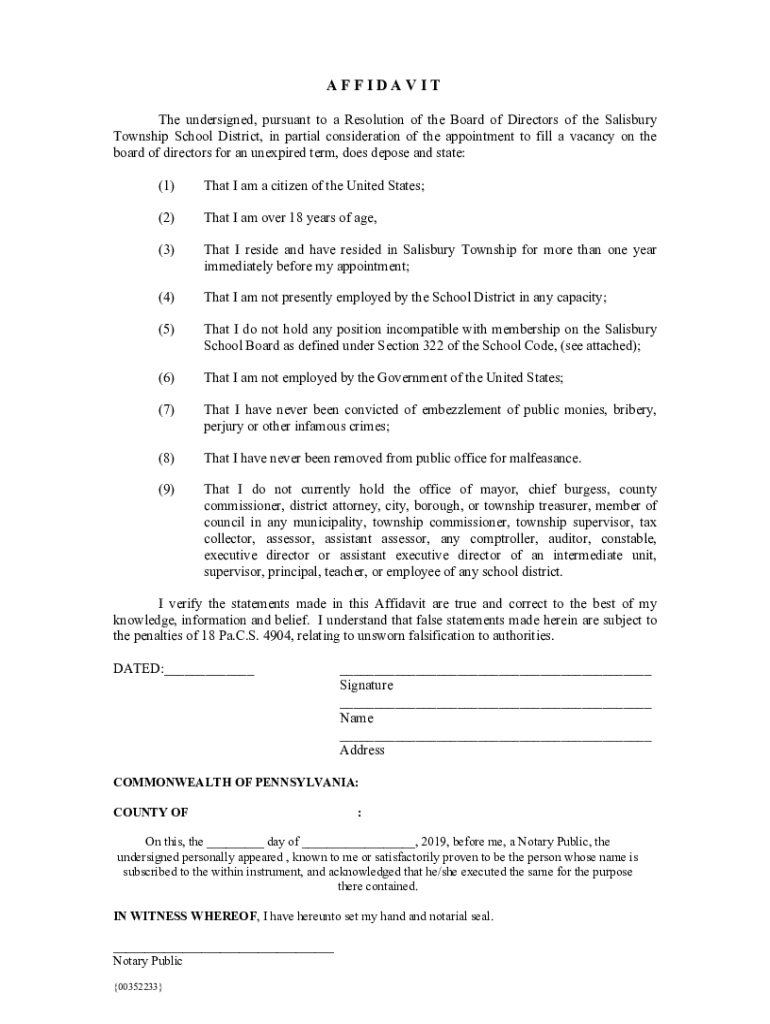 Fillable Online Salisbury Township Zoning Ordinance Fax Email Print