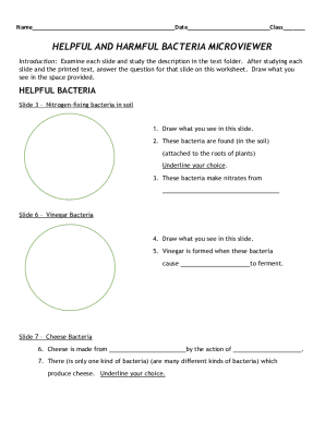 Fillable Online Worksheet Helpful And Harmful Bacteria Answer Key Fax