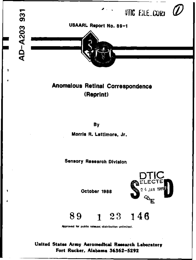 Fillable Online Anomalous Retinal Correspondence Lattimore; Morris R Jr Fax Email Print pdfFiller